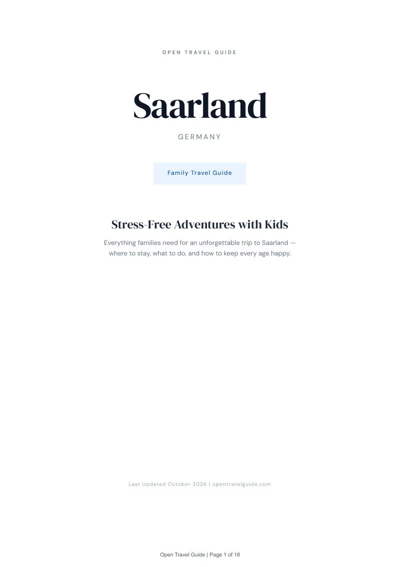 Saarland Family Travel Guide: Cover