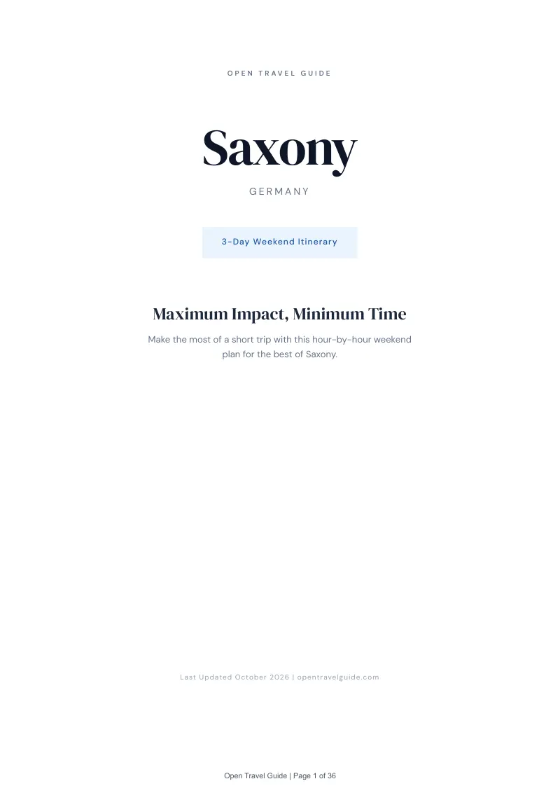 Saxony 3-Day Weekend Itinerary: Cover