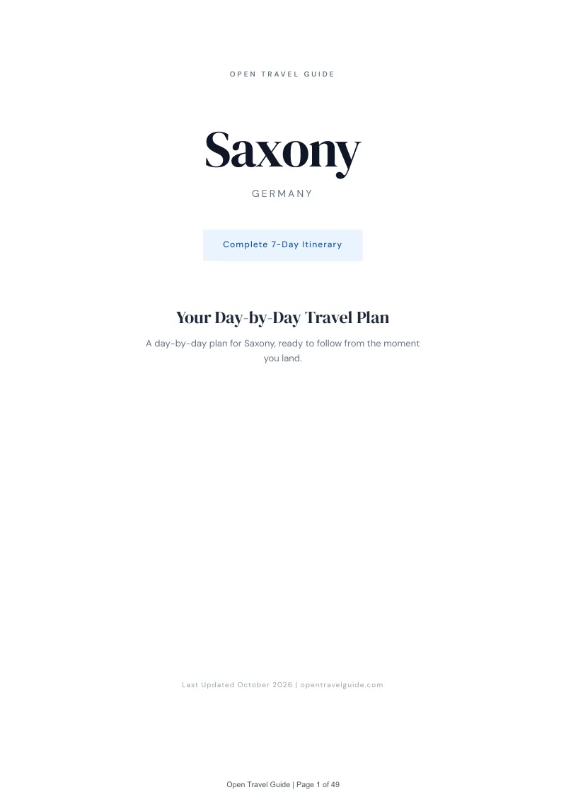 Saxony 7-Day Itinerary: Cover