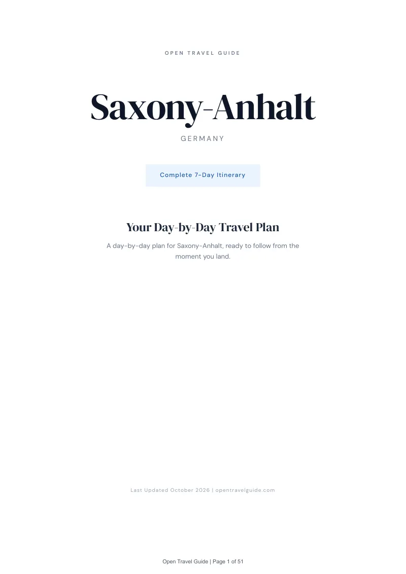 Saxony Anhalt 7-Day Itinerary: Cover