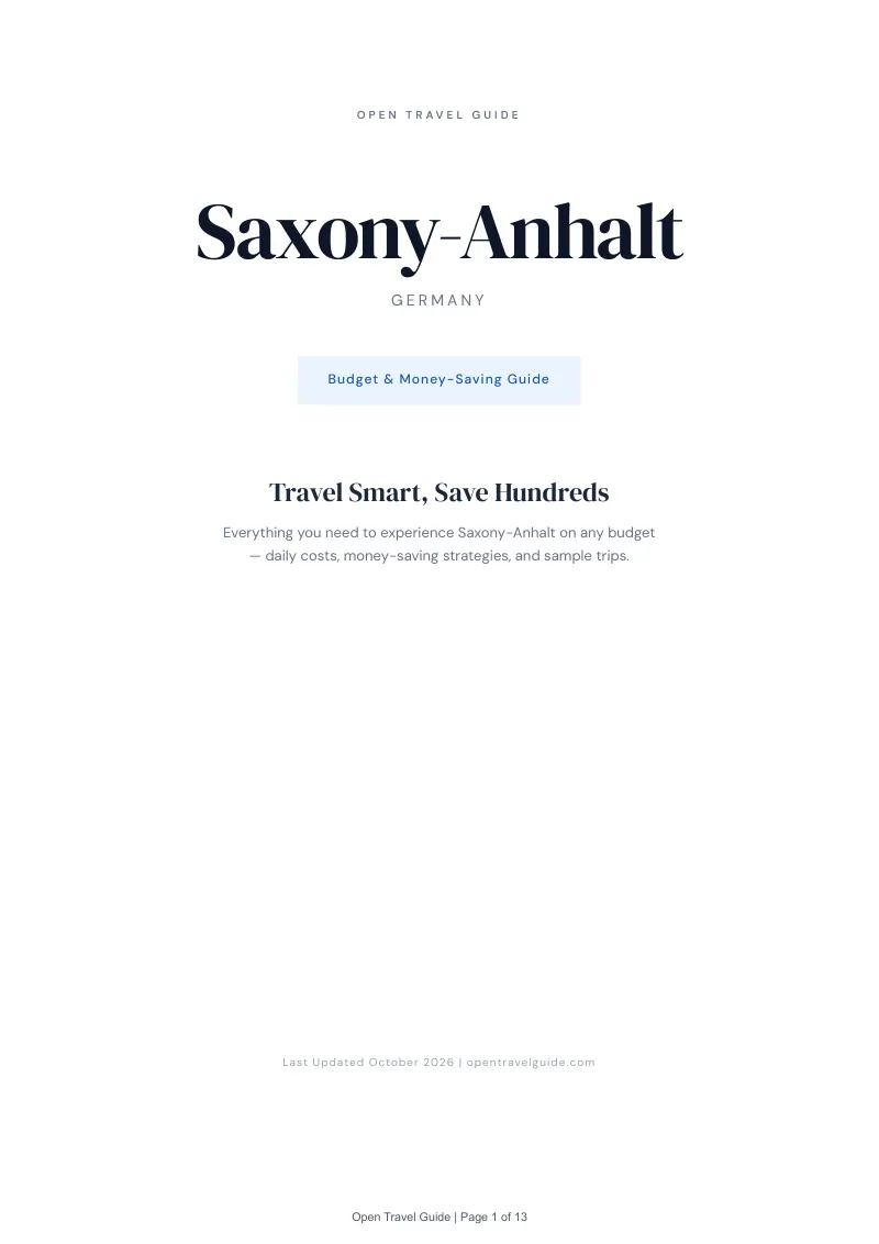 Saxony Anhalt Budget & Money-Saving Guide: Cover