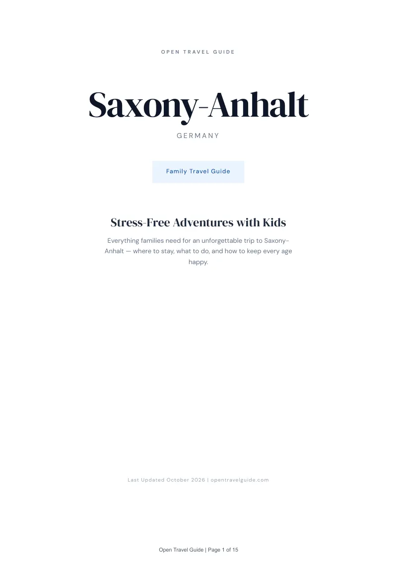 Saxony Anhalt Family Travel Guide: Cover