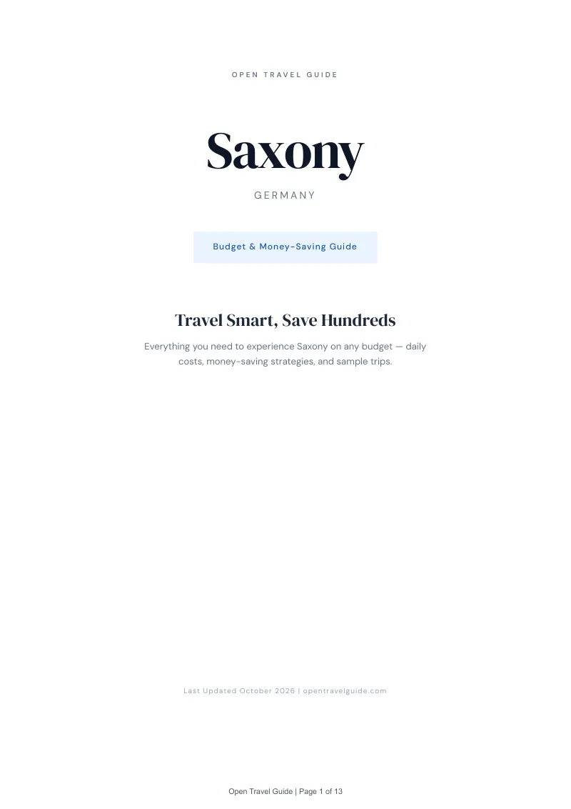 Saxony Budget & Money-Saving Guide: Cover