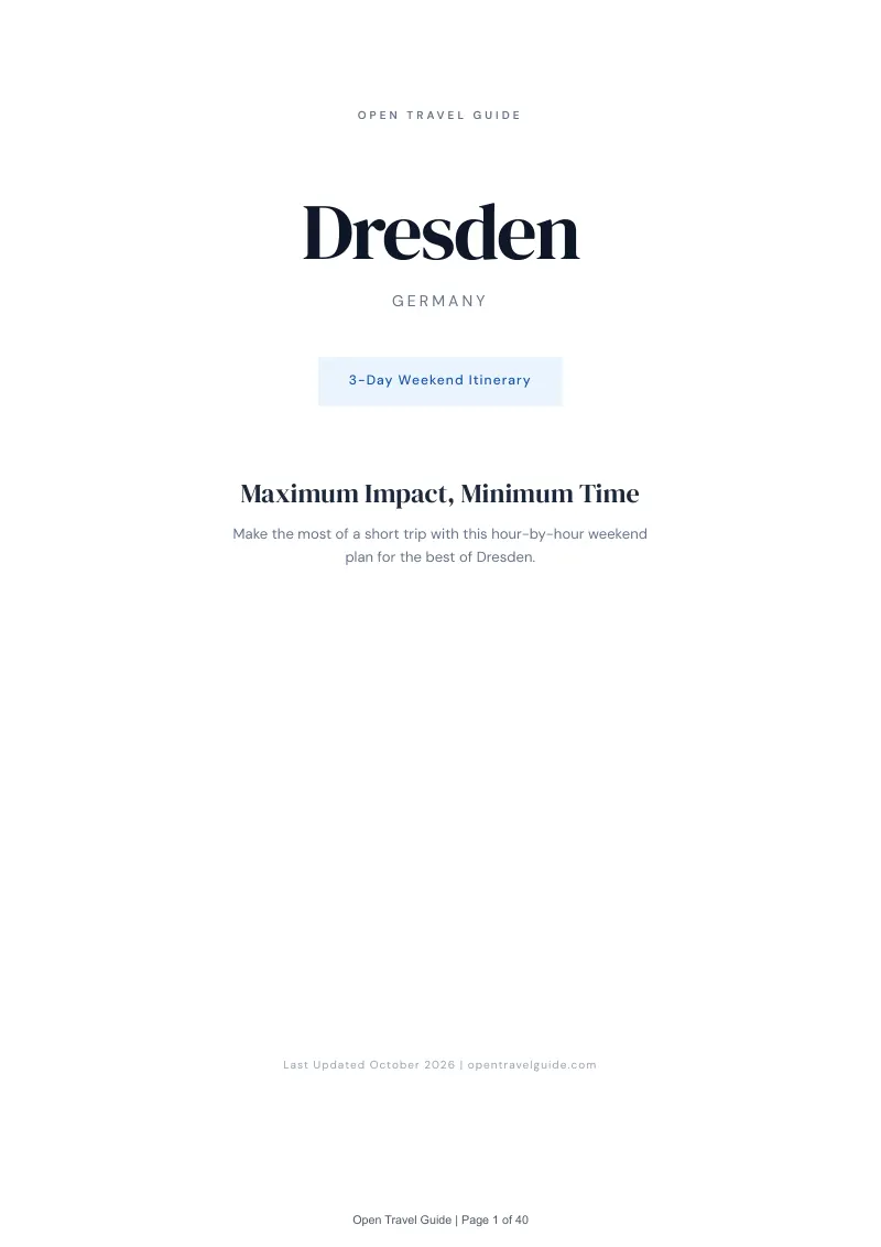 Dresden 3-Day Weekend Itinerary: Cover