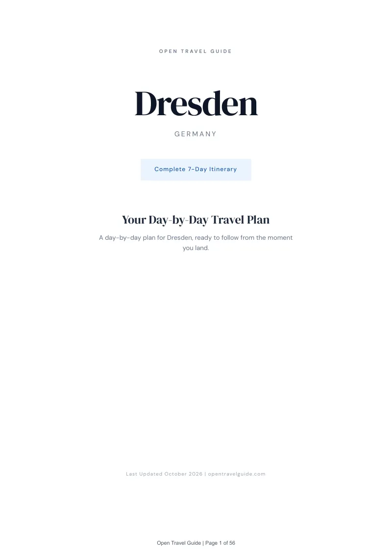 Dresden 7-Day Itinerary: Cover