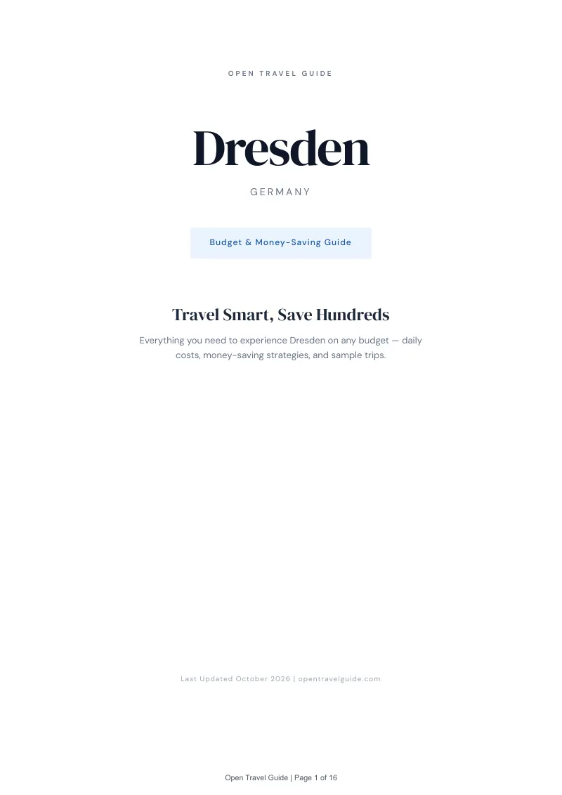 Dresden Budget & Money-Saving Guide: Cover