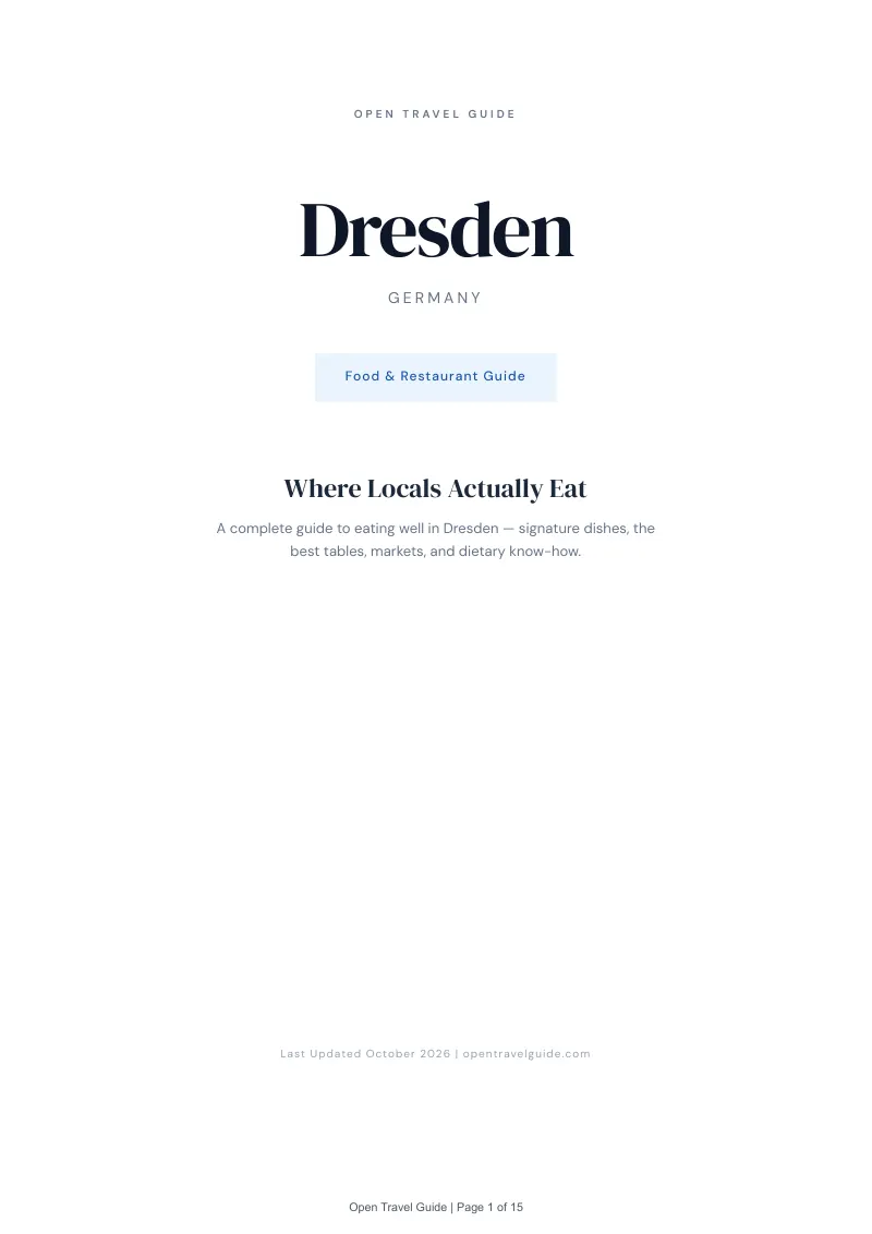 Dresden Food & Restaurant Guide: Cover