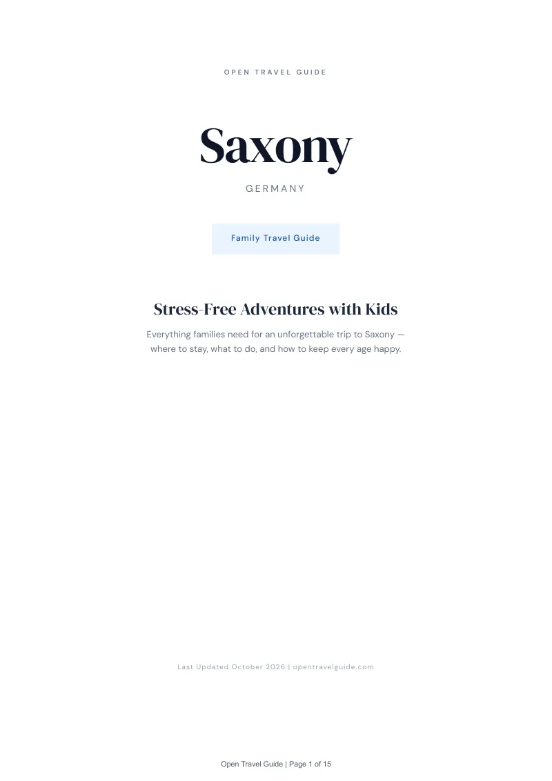 Saxony Family Travel Guide: Cover