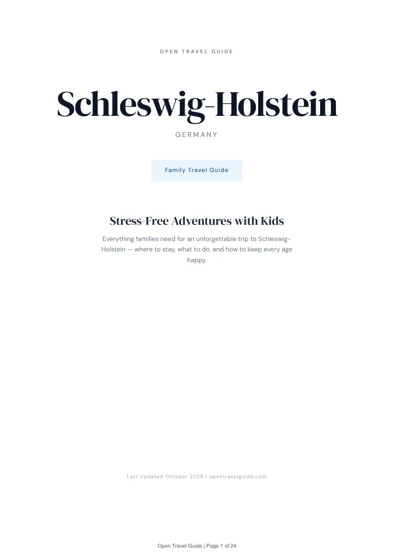 Schleswig Holstein Family Travel Guide: Cover