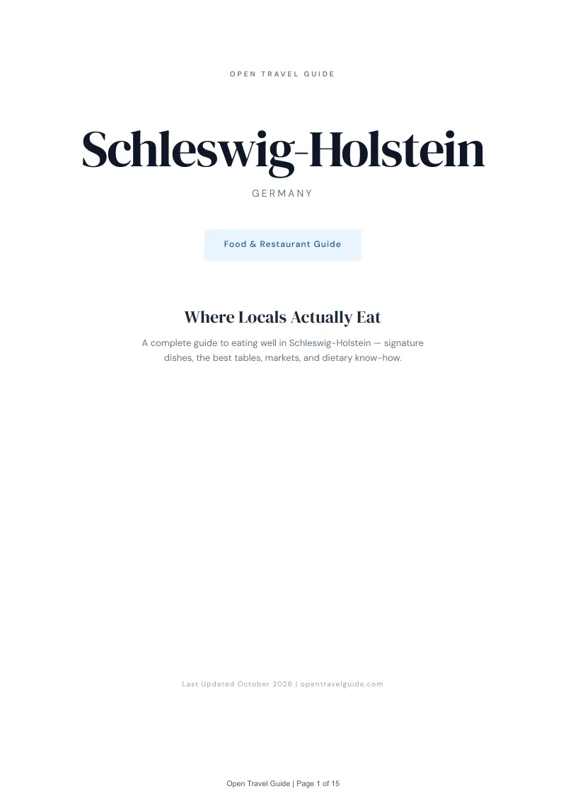 Schleswig Holstein Food & Restaurant Guide: Cover