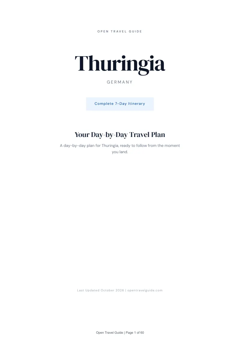 Thuringia 7-Day Itinerary: Cover