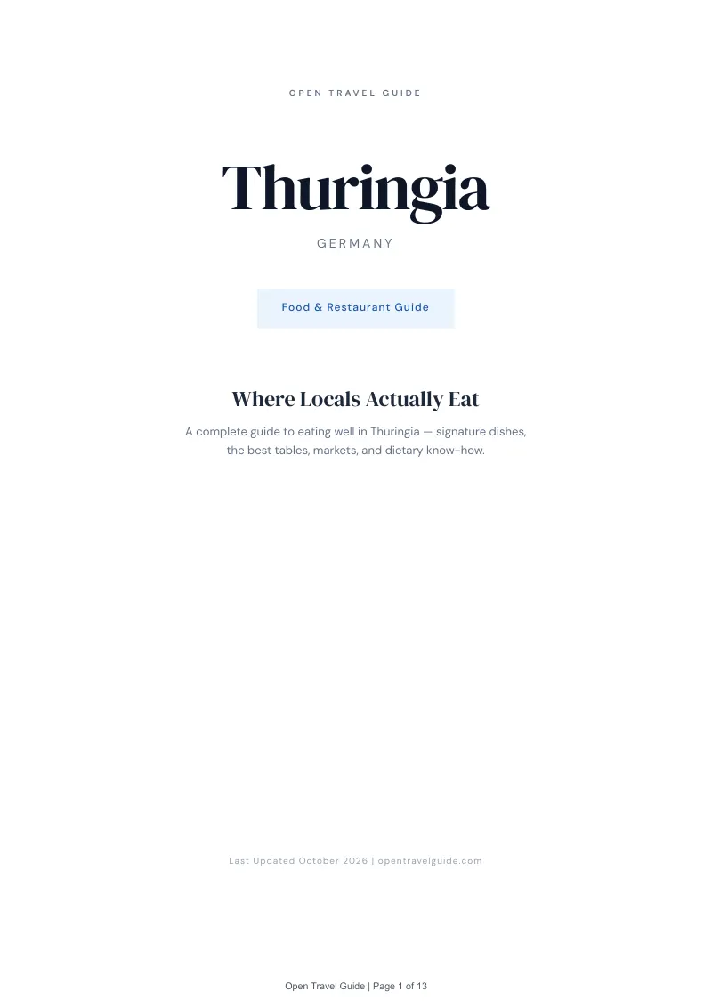 Thuringia Food & Restaurant Guide: Cover