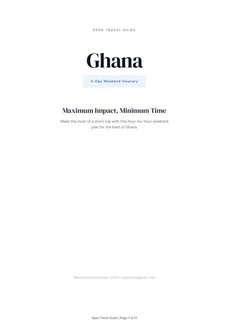 Ghana Complete Travel Bundle: 3-day itinerary · Cover