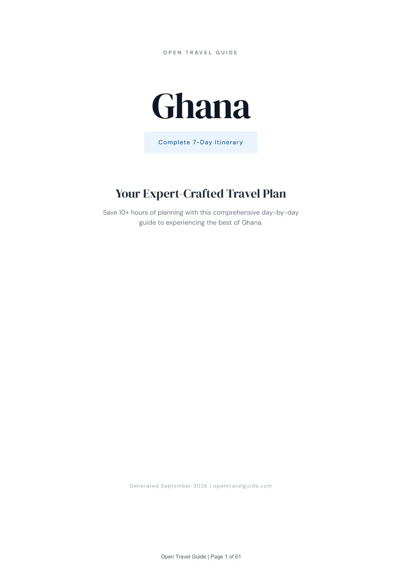 Ghana Complete Travel Bundle: 7-day itinerary · Cover