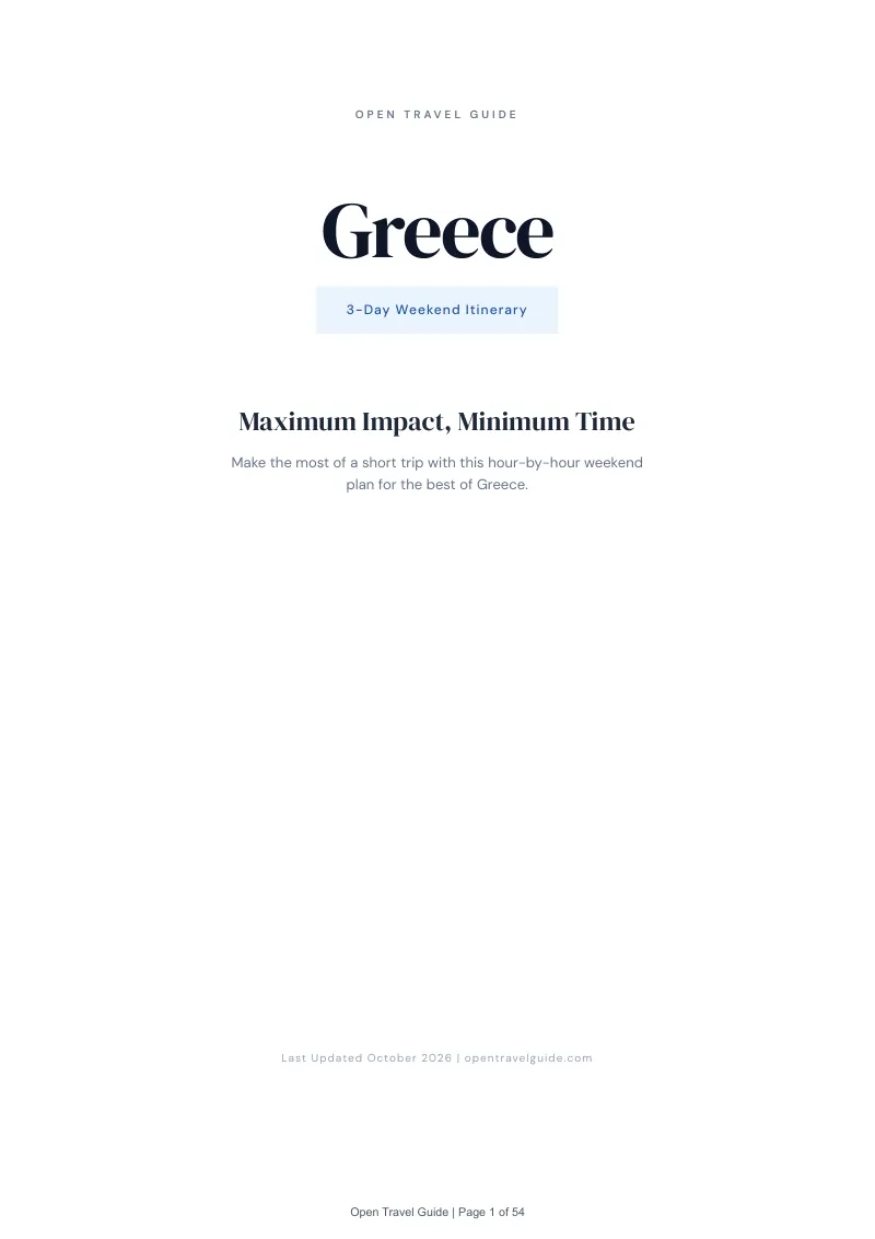 Greece 3-Day Weekend Itinerary: Cover