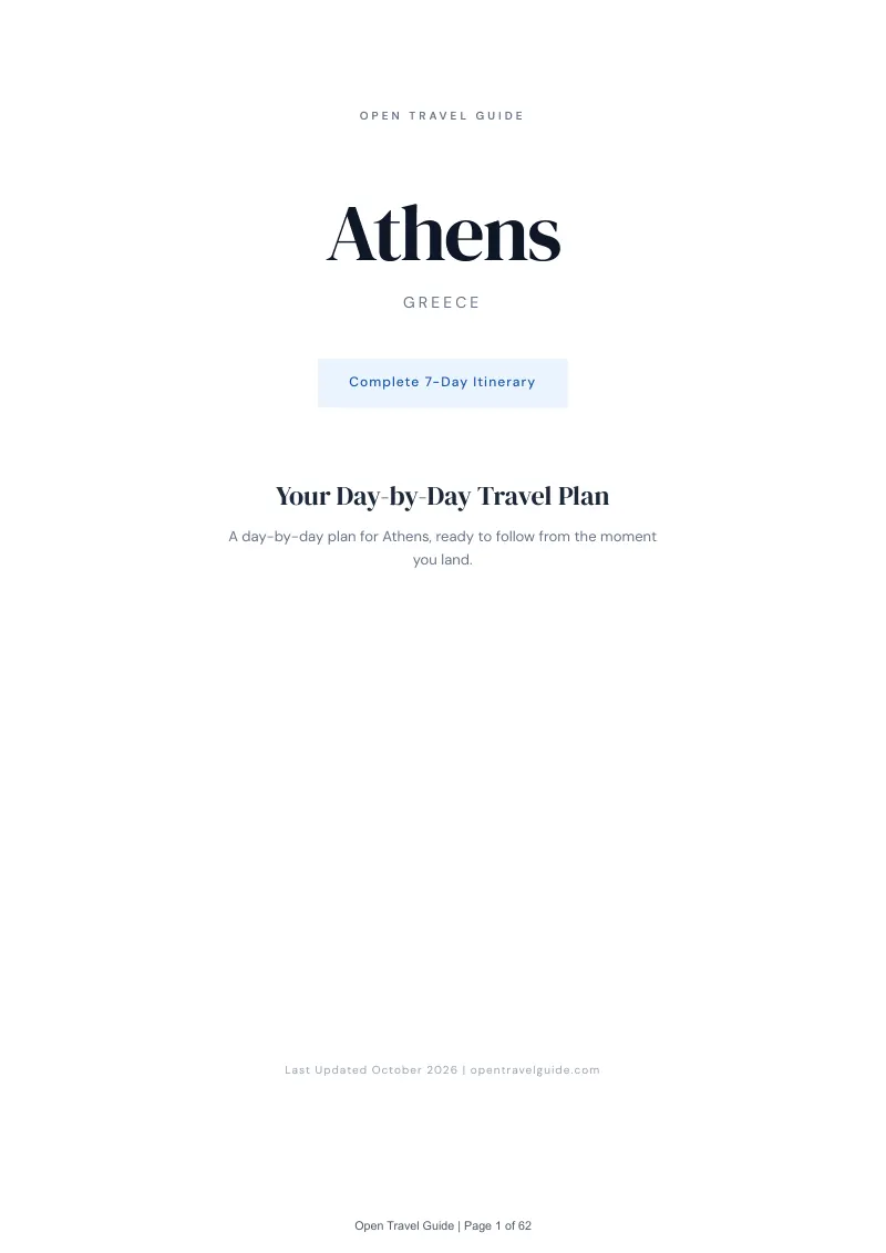 Athens 7-Day Itinerary: Cover