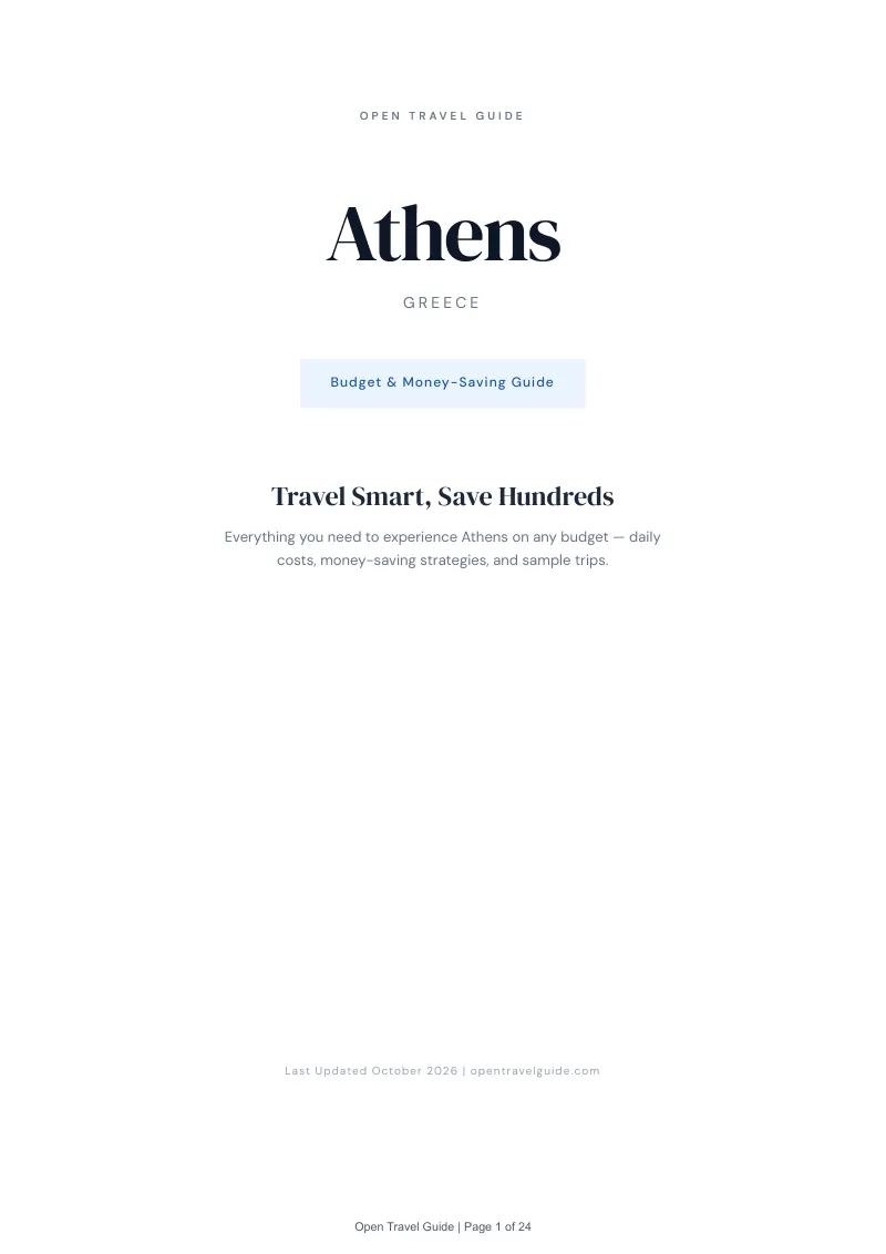 Athens Budget & Money-Saving Guide: Cover