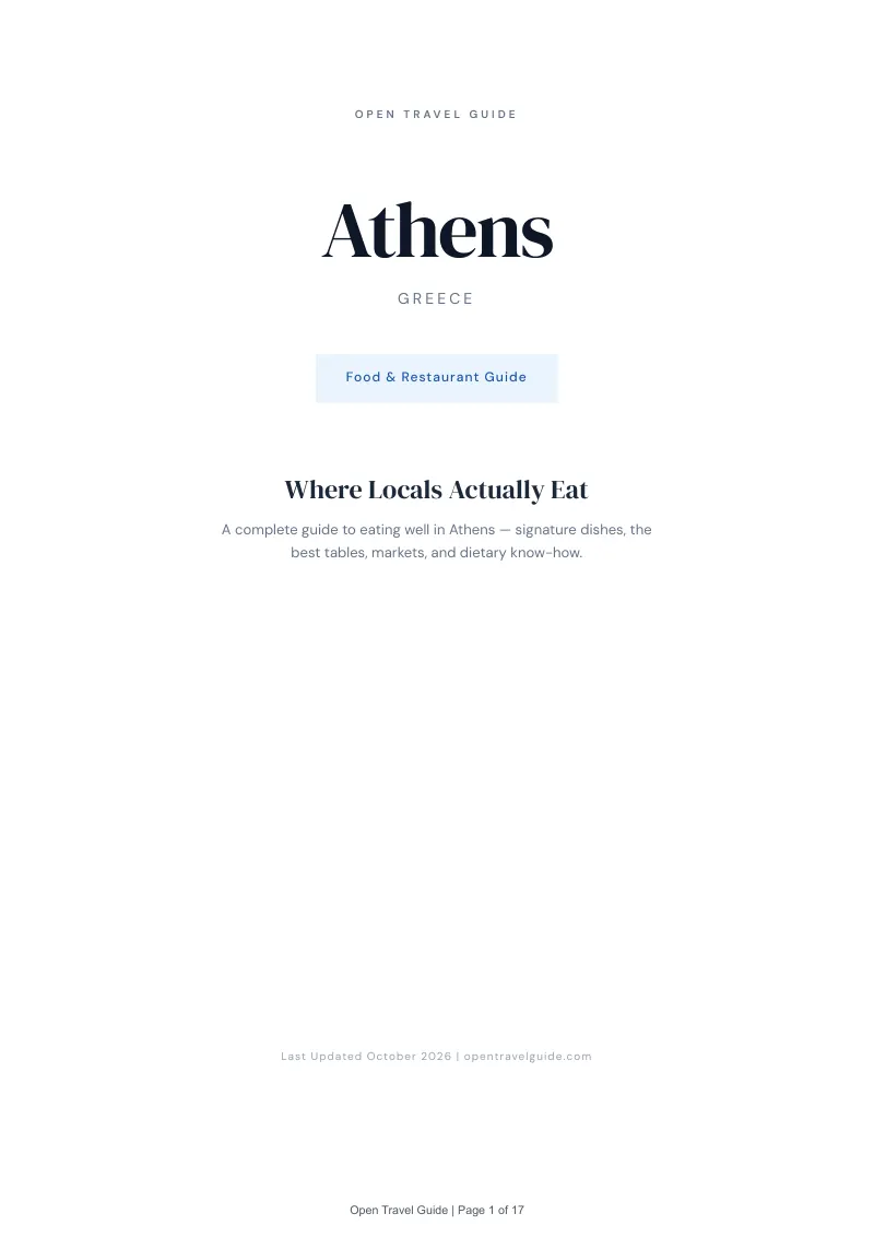 Athens Food & Restaurant Guide: Cover