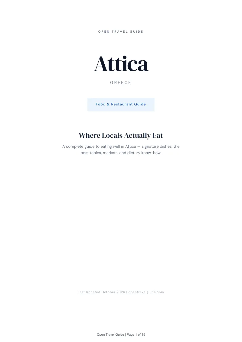 Attica Food & Restaurant Guide: Cover