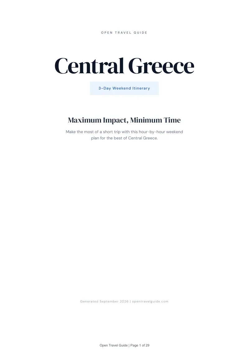 Central Greece Complete Travel Bundle: 3-day itinerary · Cover