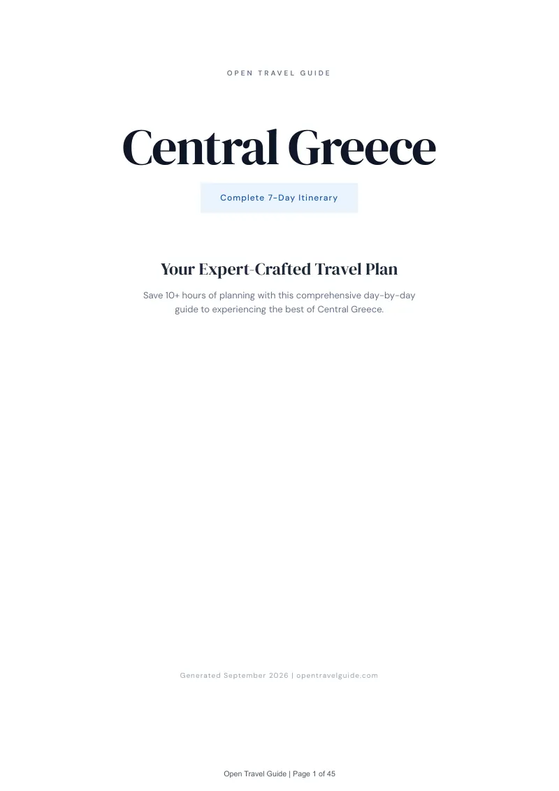 Central Greece Complete Travel Bundle: 7-day itinerary · Cover