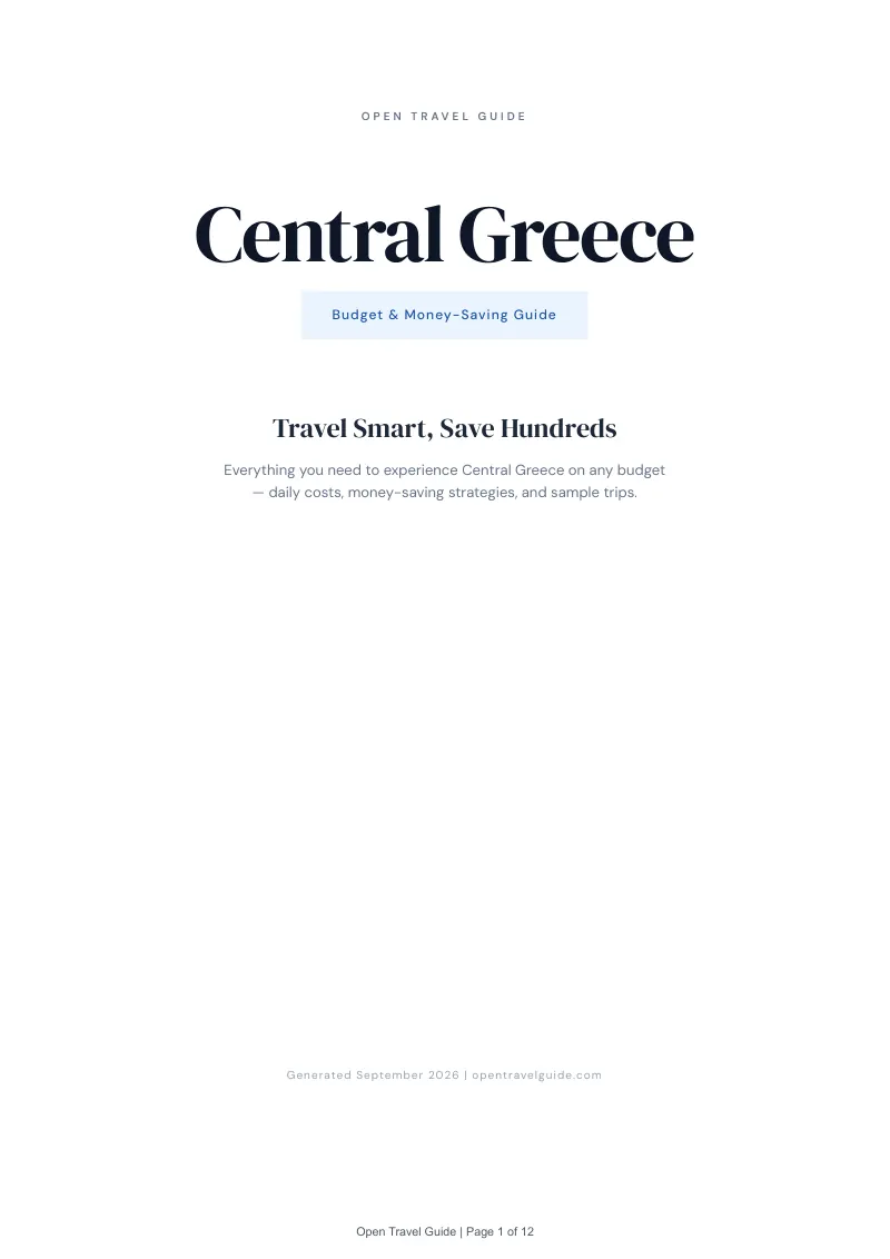 Central Greece Complete Travel Bundle: Budget guide · Cover