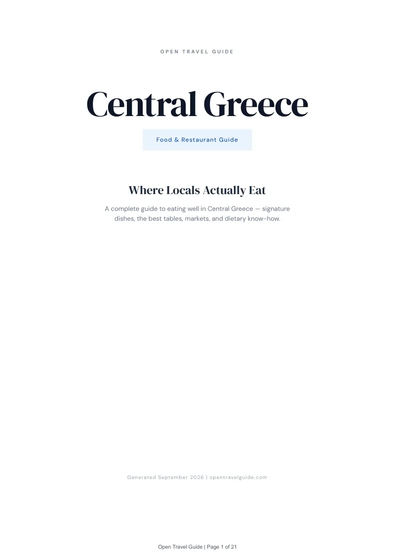 Central Greece Complete Travel Bundle: Food guide · Cover