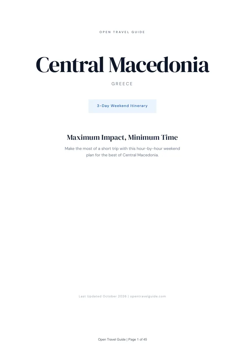 Central Macedonia 3-Day Weekend Itinerary: Cover