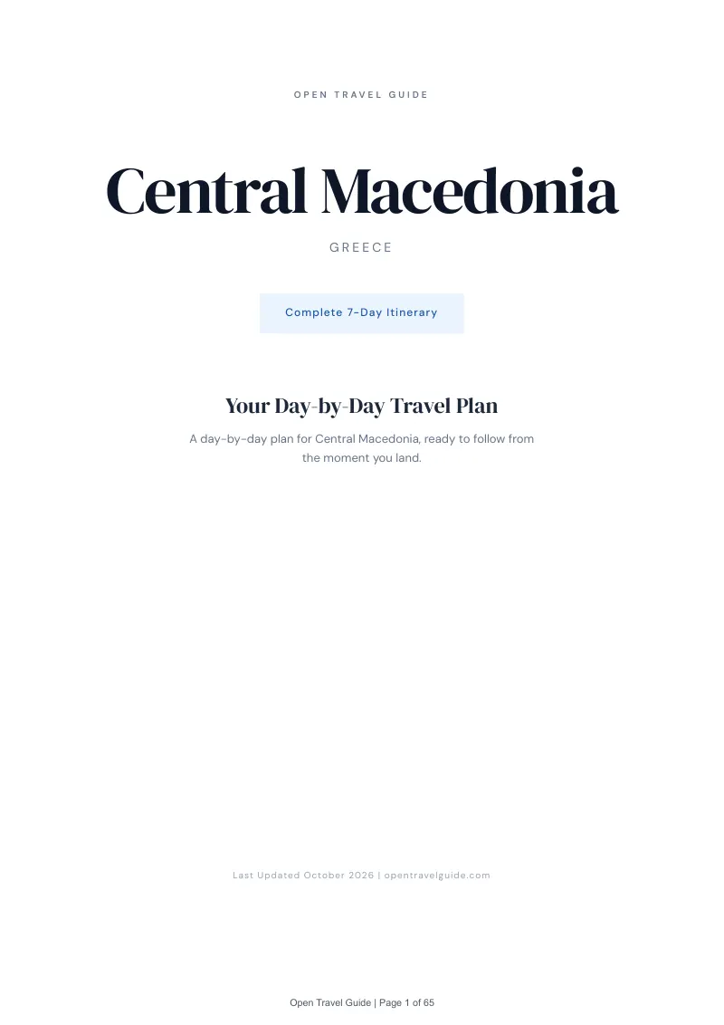 Central Macedonia 7-Day Itinerary: Cover