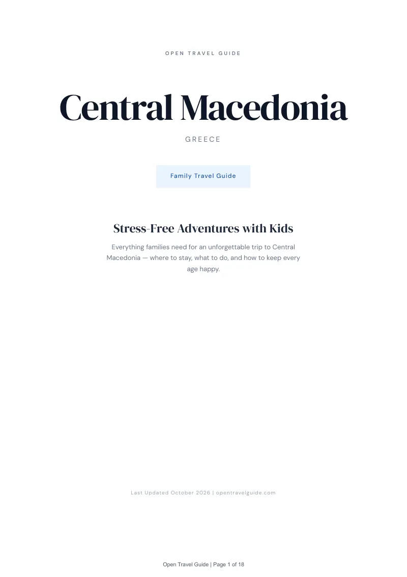 Central Macedonia Family Travel Guide: Cover