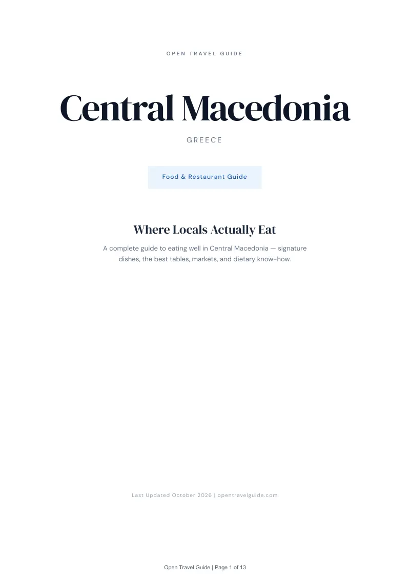 Central Macedonia Food & Restaurant Guide: Cover