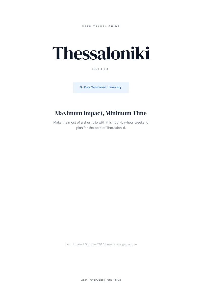 Thessaloniki 3-Day Weekend Itinerary: Cover