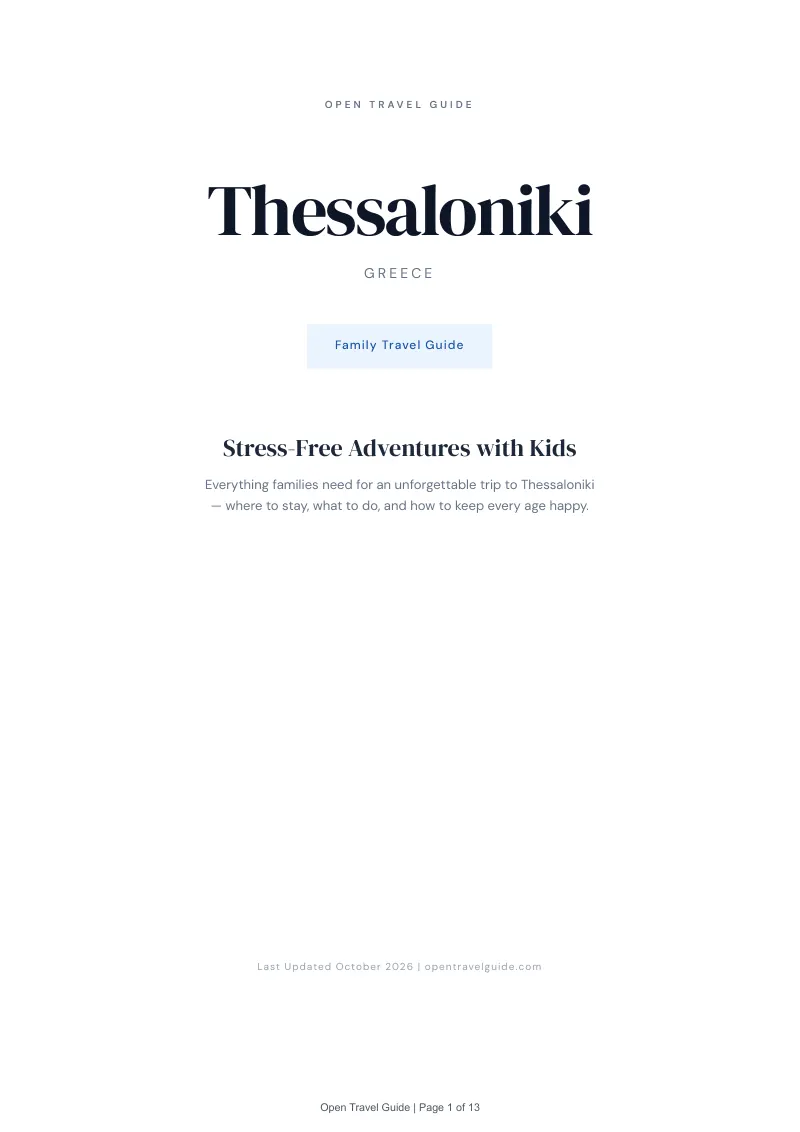 Thessaloniki Family Travel Guide: Cover