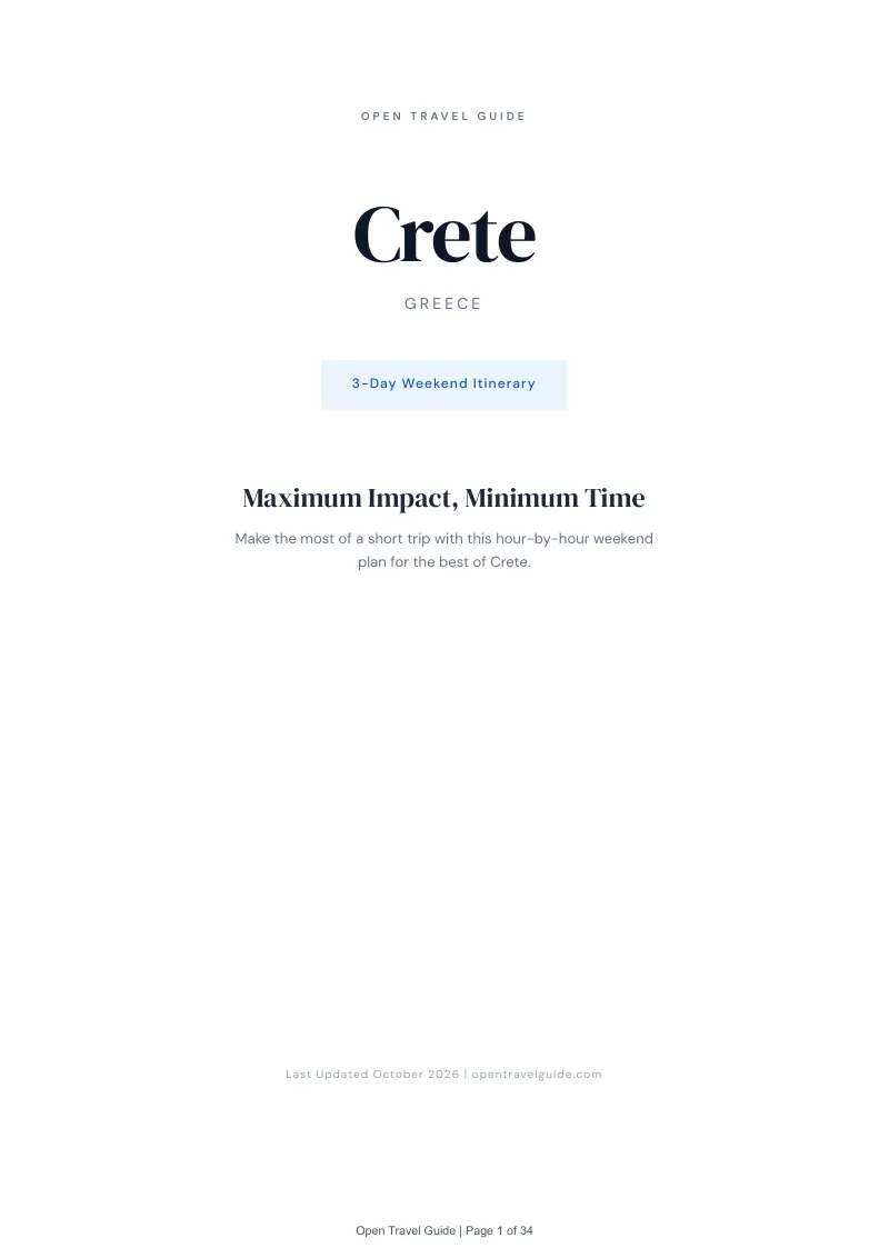 Crete 3-Day Weekend Itinerary: Cover