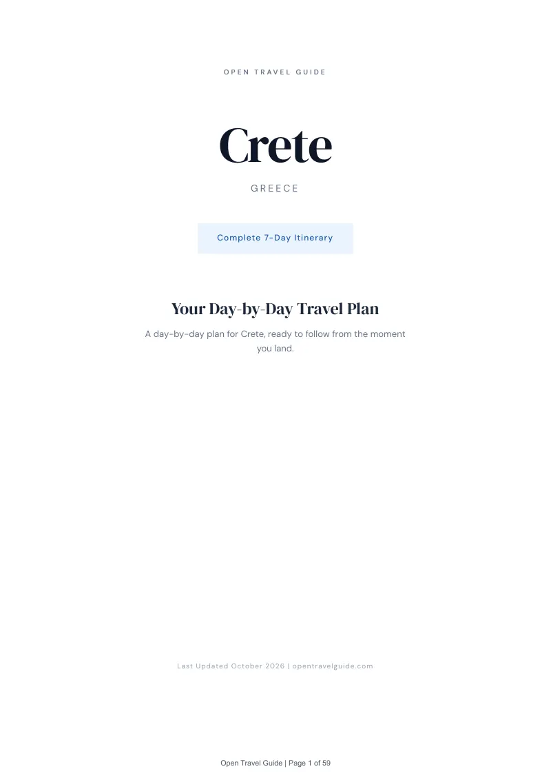 Crete 7-Day Itinerary: Cover
