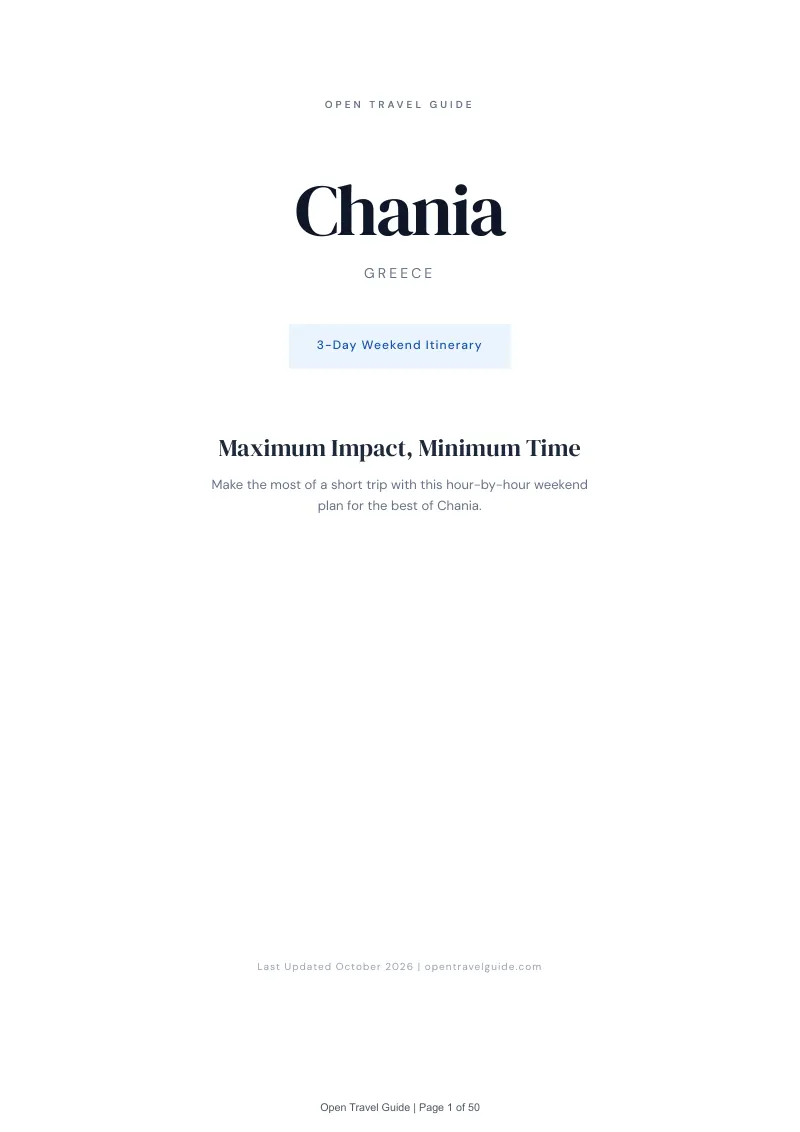 Chania 3-Day Weekend Itinerary: Cover