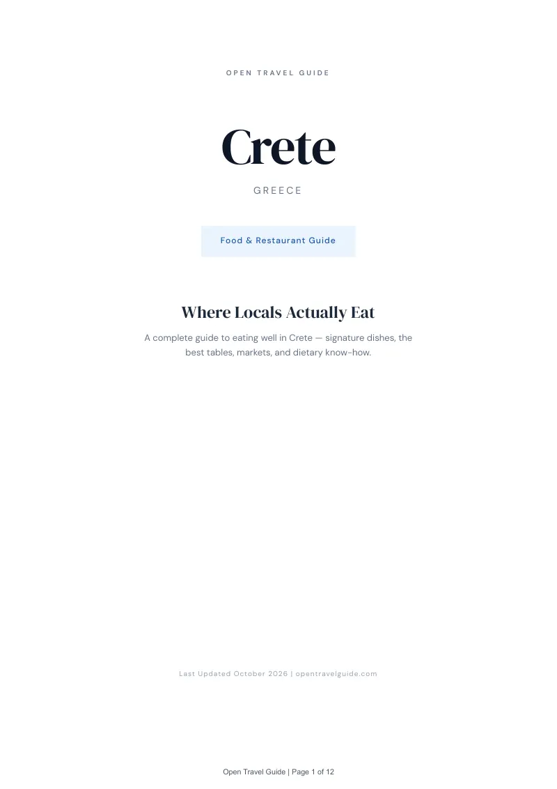 Crete Food & Restaurant Guide: Cover
