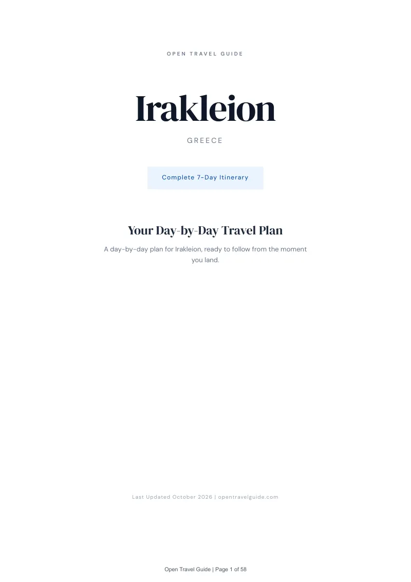 Irakleion 7-Day Itinerary: Cover