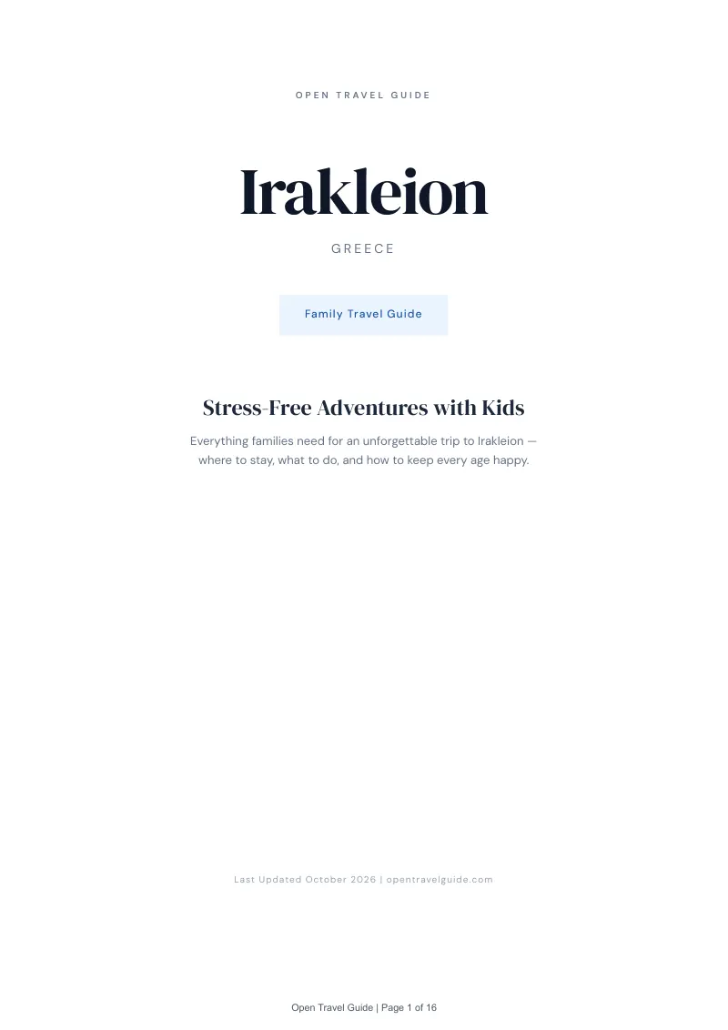 Irakleion Family Travel Guide: Cover