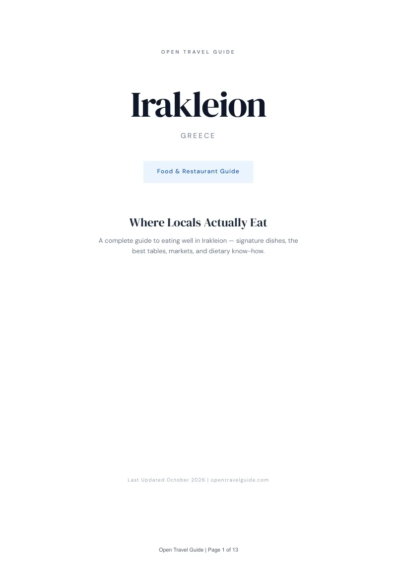 Irakleion Food & Restaurant Guide: Cover