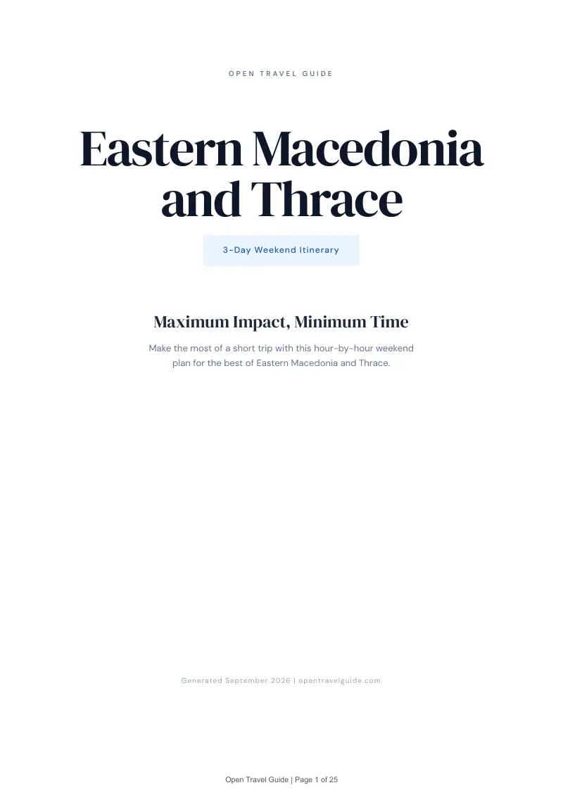 Eastern Macedonia And Thrace Complete Travel Bundle: 3-day itinerary · Cover