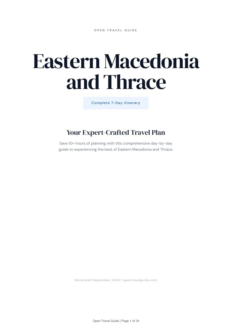 Eastern Macedonia And Thrace Complete Travel Bundle: 7-day itinerary · Cover