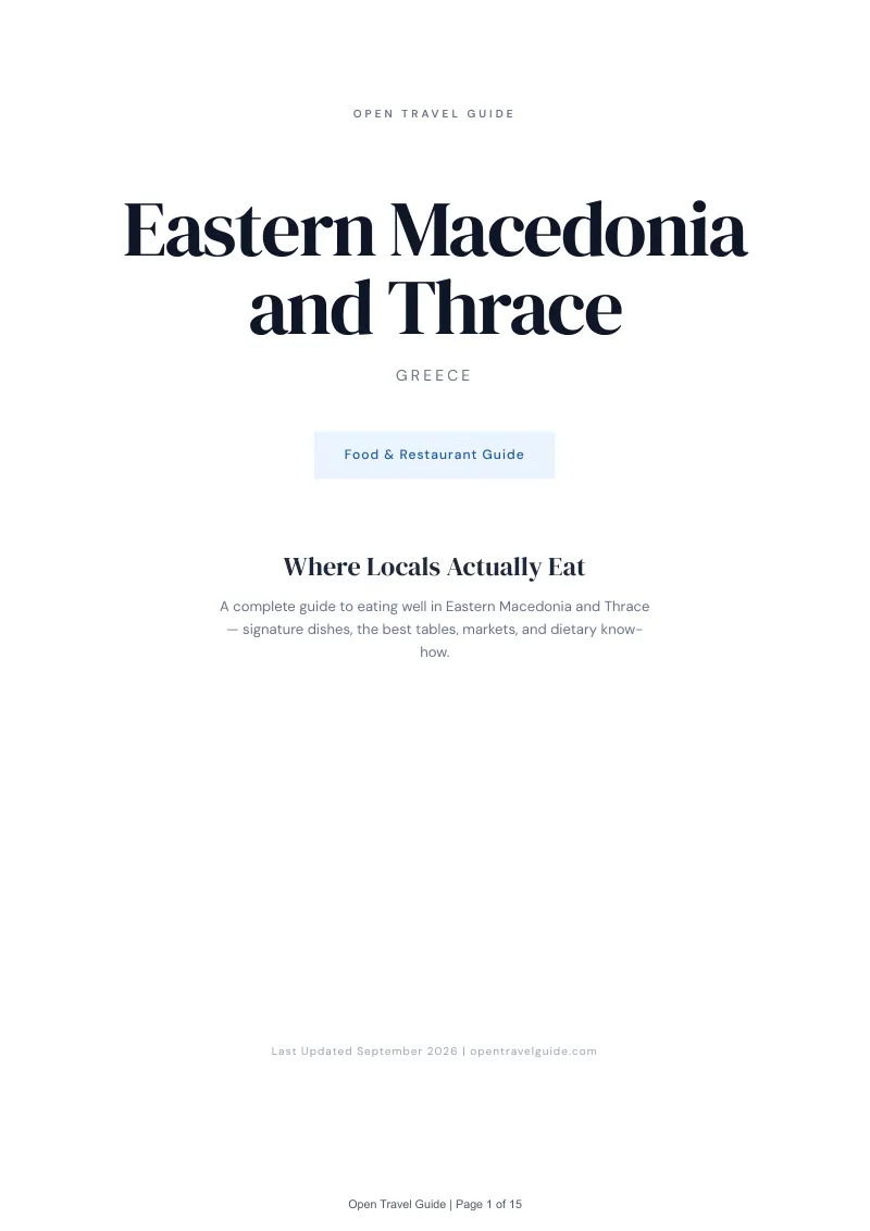 Eastern Macedonia And Thrace Complete Travel Bundle: Food guide · Cover