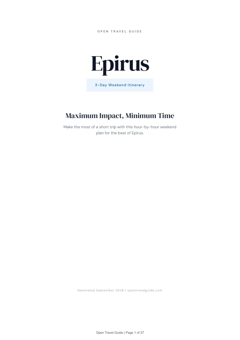 Epirus Complete Travel Bundle: 3-day itinerary · Cover