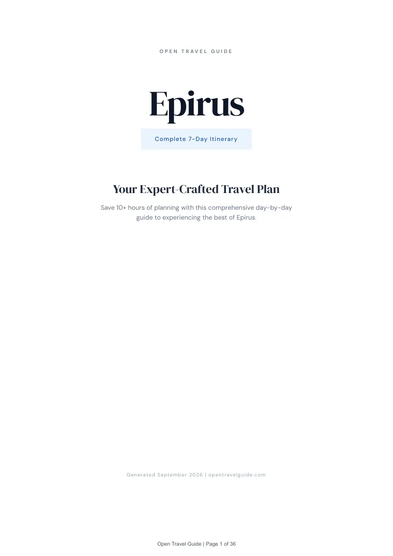 Epirus Complete Travel Bundle: 7-day itinerary · Cover