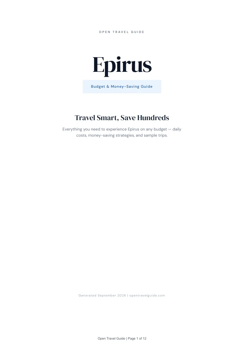 Epirus Complete Travel Bundle: Budget guide · Cover