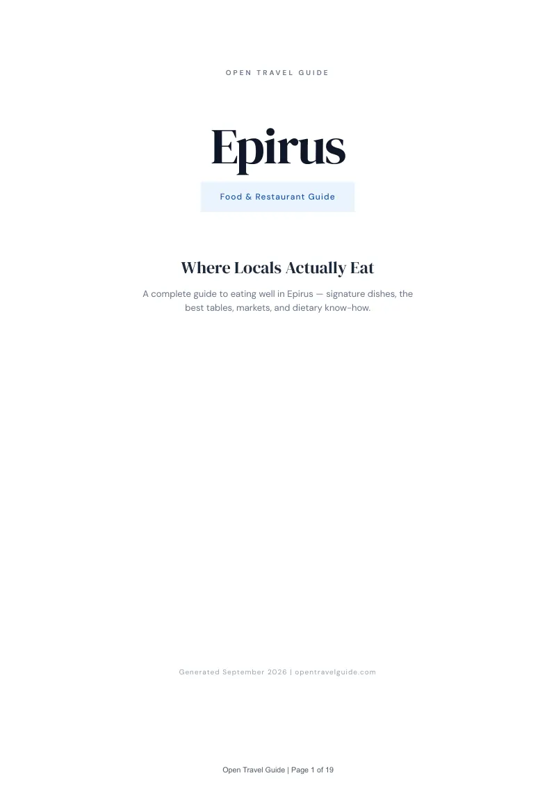 Epirus Complete Travel Bundle: Food guide · Cover