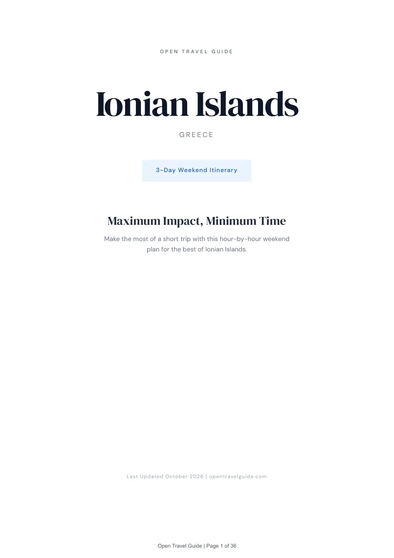 Ionian Islands 3-Day Weekend Itinerary: Cover