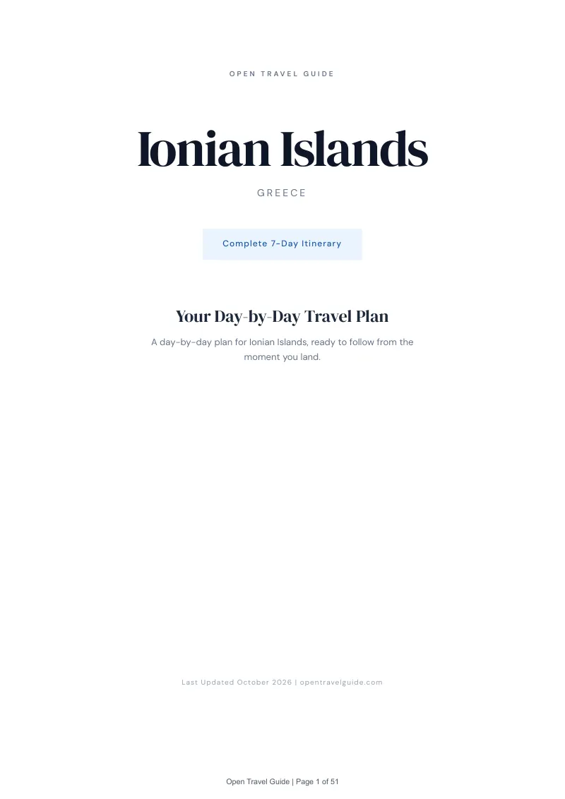 Ionian Islands 7-Day Itinerary: Cover