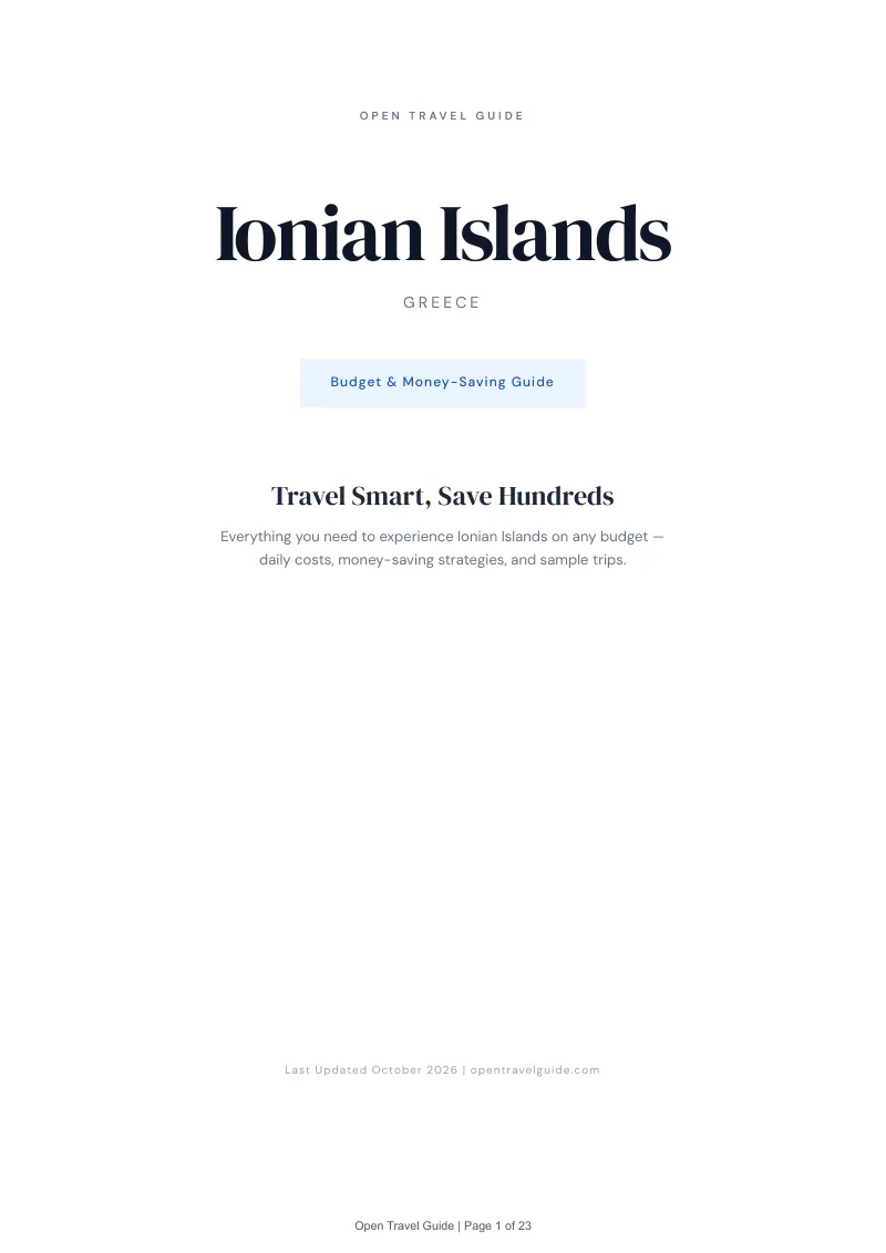 Ionian Islands Budget & Money-Saving Guide: Cover